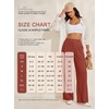 image:imageIWOLLENCE Women Wide Leg Pants Waffle Stretchy Work Dress Pants Business Casual Outfits Slacks TrousersBrick Red