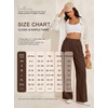 image:imageIWOLLENCE Women Wide Leg Pants Waffle Stretchy Work Dress Pants Business Casual Outfits Slacks TrousersBrown