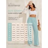 image:imageIWOLLENCE Women Wide Leg Pants Waffle Stretchy Work Dress Pants Business Casual Outfits Slacks TrousersLight Blue