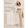image:imageIWOLLENCE Women Wide Leg Pants Waffle Stretchy Work Dress Pants Business Casual Outfits Slacks TrousersLight Khaki