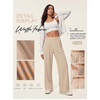image:imageIWOLLENCE Women Wide Leg Pants Waffle Stretchy Work Dress Pants Business Casual Outfits Slacks TrousersLight Khaki
