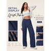 image:imageIWOLLENCE Women Wide Leg Pants Waffle Stretchy Work Dress Pants Business Casual Outfits Slacks TrousersNavy Blue
