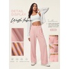 image:imageIWOLLENCE Women Wide Leg Pants Waffle Stretchy Work Dress Pants Business Casual Outfits Slacks TrousersPink