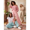 image:imageIWOLLENCE Women Wide Leg Pants Waffle Stretchy Work Dress Pants Business Casual Outfits Slacks TrousersPink