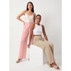 image:imageIWOLLENCE Women Wide Leg Pants Waffle Stretchy Work Dress Pants Business Casual Outfits Slacks TrousersPink