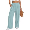 image:imageIWOLLENCE Women Wide Leg Pants Waffle Stretchy Work Dress Pants Business Casual Outfits Slacks TrousersLight Blue