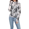 image:imageIWOLLENCE Womens Sexy Lace Long Sleeve Mock Neck Tops Trendy Floral See Through Blouse Western Sheer Mesh ShirtsLacewhite Black Rosa