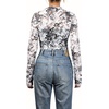 image:imageIWOLLENCE Womens Sexy Lace Long Sleeve Mock Neck Tops Trendy Floral See Through Blouse Western Sheer Mesh ShirtsLacewhite Black Rosa