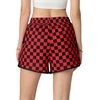 image:imageIWOLLENCE Womens Checkered Shorts Elastic Waist with Drawstring Plaid Short Pants Beach Summer with PocketsCdblack Red