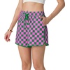 image:imageIWOLLENCE Womens Checkered Shorts Elastic Waist with Drawstring Plaid Short Pants Beach Summer with PocketsCddark Pink Green
