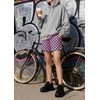image:imageIWOLLENCE Womens Checkered Shorts Elastic Waist with Drawstring Plaid Short Pants Beach Summer with PocketsCddark Pink Green