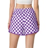 image:imageIWOLLENCE Womens Checkered Shorts Elastic Waist with Drawstring Plaid Short Pants Beach Summer with PocketsCdpurple White