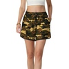 image:imageIWOLLENCE Womens Checkered Shorts Elastic Waist with Drawstring Plaid Short Pants Beach Summer with PocketsMcyellow Green Camo