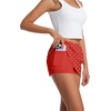 image:imageIWOLLENCE Womens Mini Skirt with Shorts Underneath Casual Summer Short Skirts Cute A Line SkortsPd Red