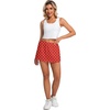 image:imageIWOLLENCE Womens Mini Skirt with Shorts Underneath Casual Summer Short Skirts Cute A Line SkortsPd Red