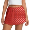 image:imageIWOLLENCE Womens Mini Skirt with Shorts Underneath Casual Summer Short Skirts Cute A Line SkortsPd Red