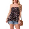 image:imageIWOLLENCE Womens Tube Tops Flowy Pleated Strapless Top Long Sleeveless Bandeau Tanks Cute Beach Coverups SummerFp Black Paisley