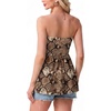 image:imageIWOLLENCE Womens Tube Tops Flowy Pleated Strapless Top Long Sleeveless Bandeau Tanks Cute Beach Coverups SummerFp Brown Snakeskin Grain