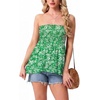 image:imageIWOLLENCE Womens Tube Tops Flowy Pleated Strapless Top Long Sleeveless Bandeau Tanks Cute Beach Coverups SummerFp Green Pineapple