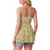image:imageIWOLLENCE Womens Tube Tops Flowy Pleated Strapless Top Long Sleeveless Bandeau Tanks Cute Beach Coverups SummerFp Yellow Rose