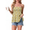 image:imageIWOLLENCE Womens Tube Tops Flowy Pleated Strapless Top Long Sleeveless Bandeau Tanks Cute Beach Coverups SummerFp Yellow Rose