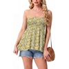 image:imageIWOLLENCE Womens Tube Tops Flowy Pleated Strapless Top Long Sleeveless Bandeau Tanks Cute Beach Coverups SummerFp Yellow Rose