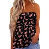 image:imageIWOLLENCE Womens Tube Tops Flowy Pleated Strapless Top Long Sleeveless Bandeau Tanks Cute Beach Coverups SummerFp Black Orange Plume