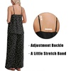 image:imageIWOLLENCE Womens 2 Piece Sets Spaghetti Strappy Tank Top and Long Pant with Pockets Lounge Matching Sets Beach VacationCblack White Dot