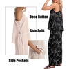 image:imageIWOLLENCE Womens 2 Piece Sets Spaghetti Strappy Tank Top and Long Pant with Pockets Lounge Matching Sets Beach VacationCblack White Floral