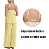 image:imageIWOLLENCE Womens 2 Piece Sets Spaghetti Strappy Tank Top and Long Pant with Pockets Lounge Matching Sets Beach VacationCbutter Yellow