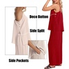 image:imageIWOLLENCE Womens 2 Piece Sets Spaghetti Strappy Tank Top and Long Pant with Pockets Lounge Matching Sets Beach VacationCcherry Red