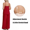 image:imageIWOLLENCE Womens 2 Piece Sets Spaghetti Strappy Tank Top and Long Pant with Pockets Lounge Matching Sets Beach VacationCcherry Red