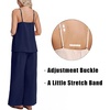 image:imageIWOLLENCE Womens 2 Piece Sets Spaghetti Strappy Tank Top and Long Pant with Pockets Lounge Matching Sets Beach VacationCnavy Blue