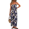 image:imageIWOLLENCE Womens 2 Piece Sets Spaghetti Strappy Tank Top and Long Pant with Pockets Lounge Matching Sets Beach VacationCbanana Leaf
