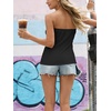 image:imageIWOLLENCE 2 Pack Womens Tube Tops Casual Summer Backless Strapless Sleeveless Bandeau Tanks Shirt Flowy Beach CoverupsBlackdark Blue