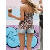 image:imageIWOLLENCE 2 Pack Womens Tube Tops Casual Summer Backless Strapless Sleeveless Bandeau Tanks Shirt Flowy Beach CoverupsPineapplered Floral