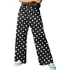image:imageIWOLLENCE Womens Casual Loose Checkered Wide Leg Pants High Waist Straight Lounge Y2K Gingham TrousersBdblack White Dot