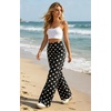 image:imageIWOLLENCE Womens Casual Loose Checkered Wide Leg Pants High Waist Straight Lounge Y2K Gingham TrousersBdblack White Dot