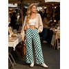 image:imageIWOLLENCE Womens Casual Loose Checkered Wide Leg Pants High Waist Straight Lounge Y2K Gingham TrousersCdcyan White
