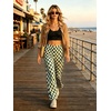 image:imageIWOLLENCE Womens Casual Loose Checkered Wide Leg Pants High Waist Straight Lounge Y2K Gingham TrousersCdcyan White