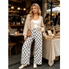 image:imageIWOLLENCE Womens Casual Loose Checkered Wide Leg Pants High Waist Straight Lounge Y2K Gingham TrousersCdgrey White