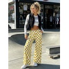 image:imageIWOLLENCE Womens Casual Loose Checkered Wide Leg Pants High Waist Straight Lounge Y2K Gingham TrousersCdyellow White