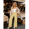 image:imageIWOLLENCE Womens Casual Loose Checkered Wide Leg Pants High Waist Straight Lounge Y2K Gingham TrousersCdyellow White