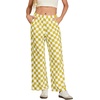 image:imageIWOLLENCE Womens Casual Loose Checkered Wide Leg Pants High Waist Straight Lounge Y2K Gingham TrousersCdyellow White