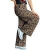 image:imageIWOLLENCE Womens Casual Loose Checkered Wide Leg Pants High Waist Straight Lounge Y2K Gingham TrousersLdapricot Brown Leopard
