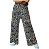 image:imageIWOLLENCE Womens Casual Loose Checkered Wide Leg Pants High Waist Straight Lounge Y2K Gingham TrousersMcbrown Green Camo