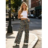 image:imageIWOLLENCE Womens Casual Loose Checkered Wide Leg Pants High Waist Straight Lounge Y2K Gingham TrousersMcbrown Green Camo