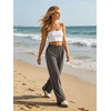 image:imageIWOLLENCE Womens Casual Loose Checkered Wide Leg Pants High Waist Straight Lounge Y2K Gingham TrousersTwblack White Striped