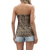 image:imageIWOLLENCE Womens Floral Tube Tops Casual Summer Backless Strapless Top Sleeveless Bandeau Tanks ShirtFp Apricot Brown Leopard