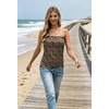 image:imageIWOLLENCE Womens Floral Tube Tops Casual Summer Backless Strapless Top Sleeveless Bandeau Tanks ShirtFp Apricot Brown Leopard
